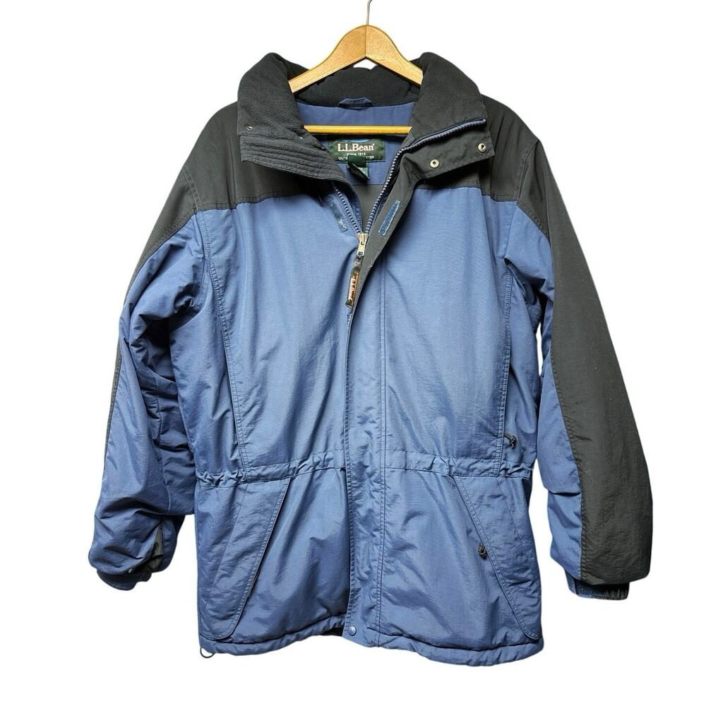 Vintage L.L.Bean Men’s Large Tall Parka Jacket Blue Black Insulated Hooded